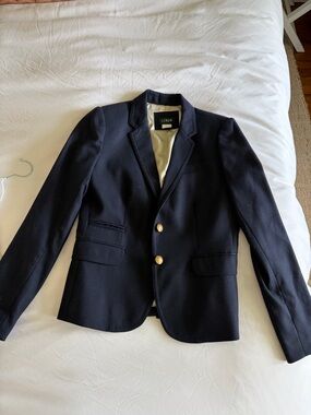 J. Crew Navy Blazer with Gold-Tone Buttons